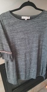 LOFT grey shirt with bell sleeves